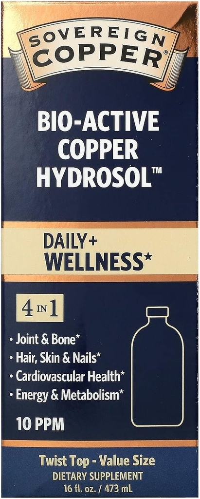 הריבון Silver Natural Immunogenics Bio-Active Copper Hydrosol, 10 ppm 16 oz נוזל נוזלי