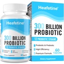 300 מיליארד CFUs Probiotics for Women & Men - 12 סטרינס + 3 אורגני Prebiotics, Probiotics for Digestive Health & Immune, Gut Health & Bloating, Gut Health for Women & Men - 60 קפסולות