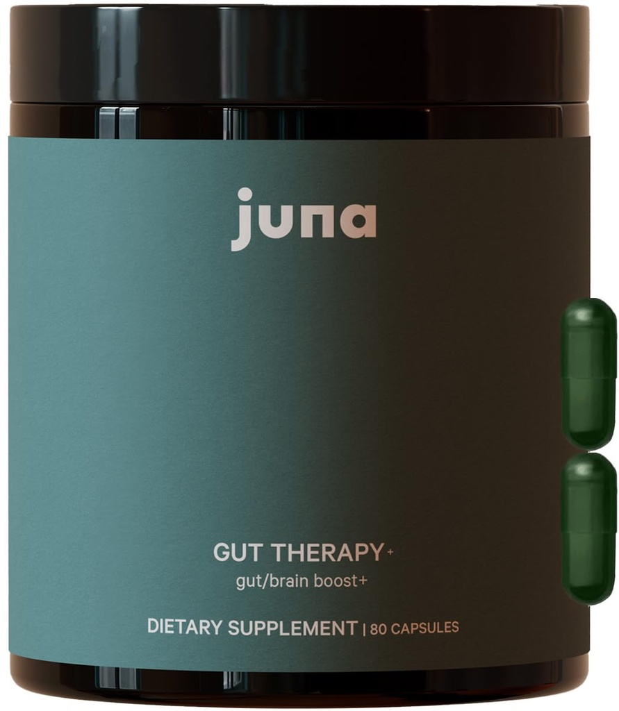 Juna Gut Therapy - Advanced Brain & Gut Health Support with Prebiotic & Probiotics - שיפור Mood, Attention & Energy - תומך זיכרון, פוקוס וקלילות נפשית - ביצועים קוגניטיביים של דלק (80 Caps)