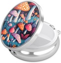 Nipichsha Pill Box, Small Pill Case for Purse & Pocket, Cool Travel Medicineer, Portable Medicine Container Holder to Hold ויטמינים, תרופות, שמן דגים ותוספים, די Mushroom