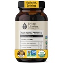 Living Alchemy Gut Health Supplements for Men & Women - תוספי תזונה מקצועית של פלורה פרוביוטית עם Fermented Soybean, Prebiotics, Enzyme - טבעוני, non-GMO, 60 Pcs