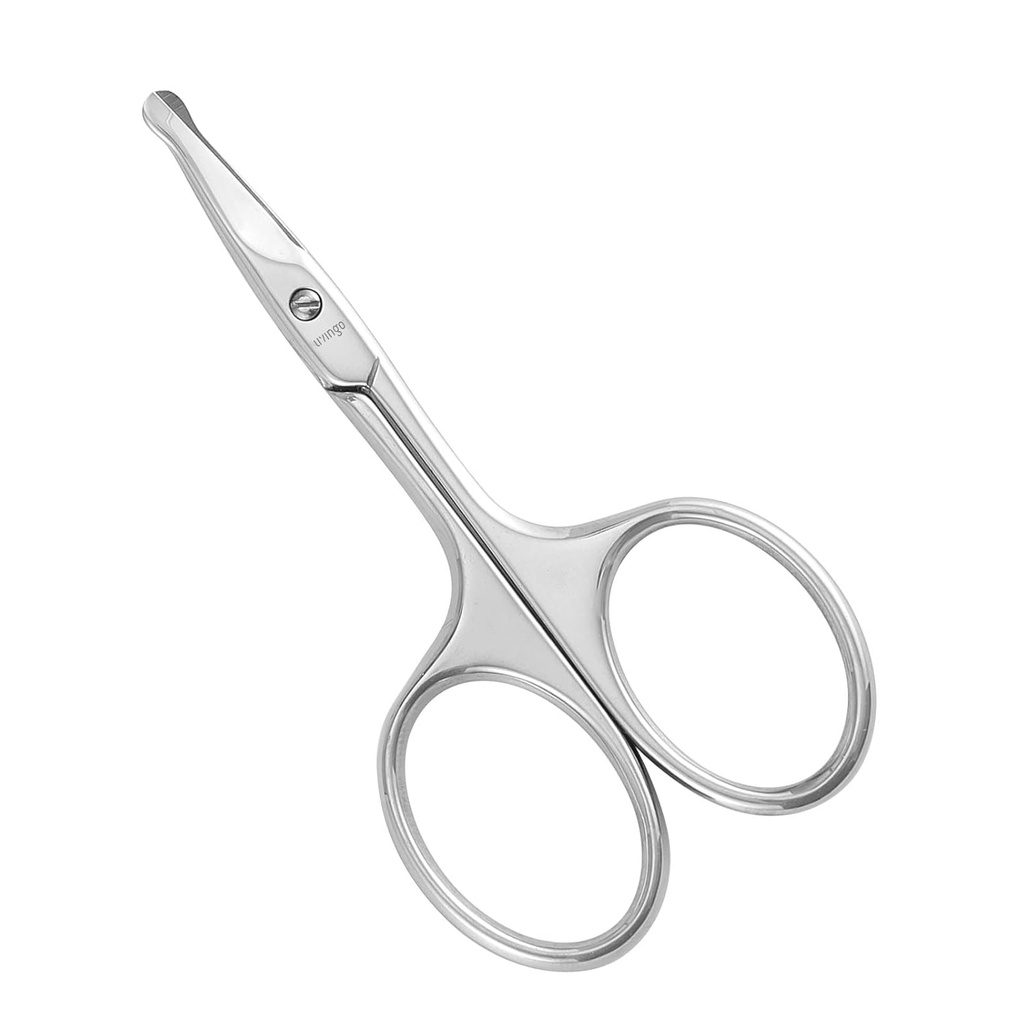 LIVINGO 3.75" Rounded Curved Nose Hairsors, Premium Stainless Steel Safety Small Blades Use for Manicure Cuticle Trimming שיער הפנים, Eyebrow, מייבש עור