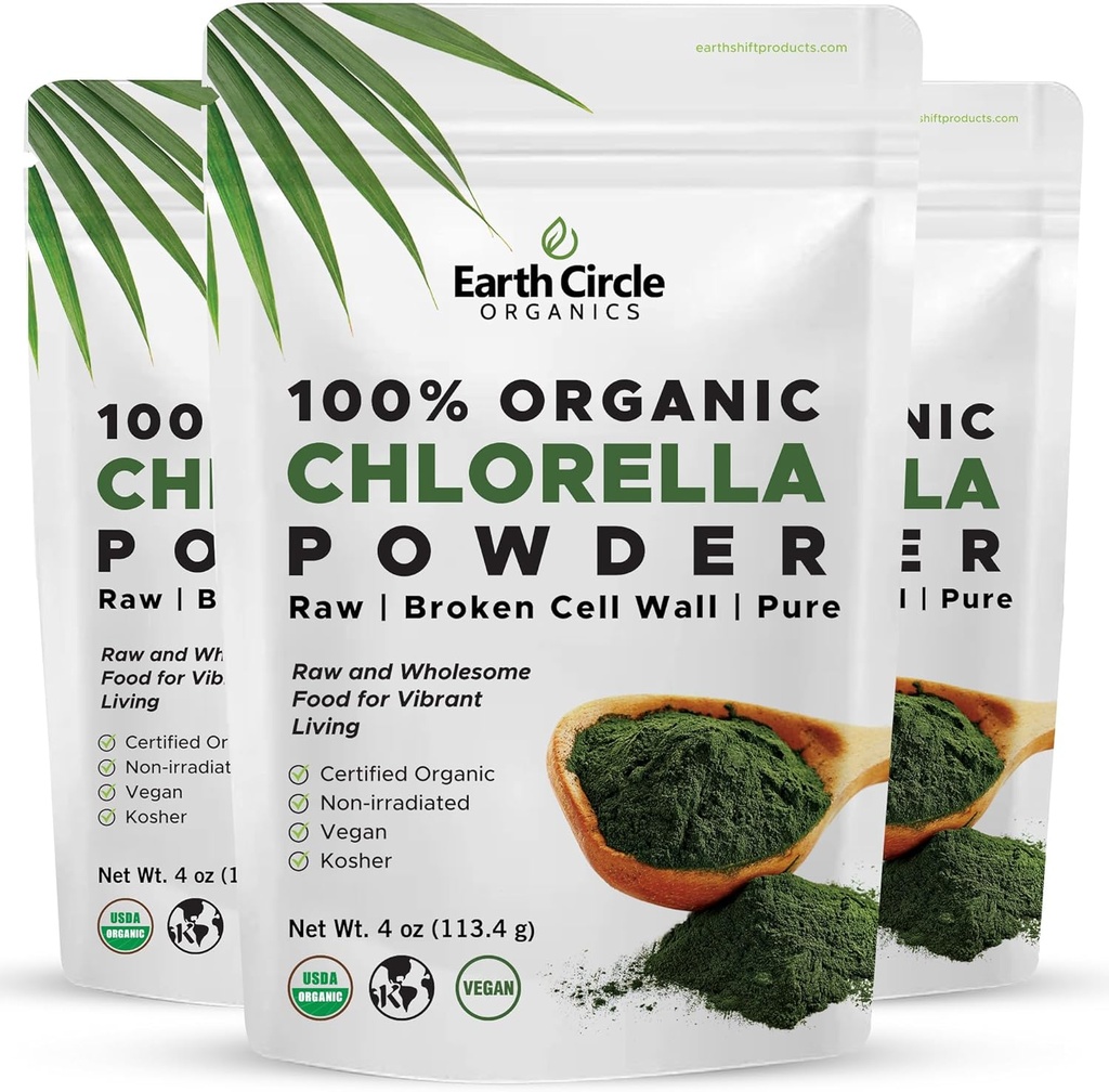 כדור הארץ Circle Organics Organic Chlorella אבקת Superfood
