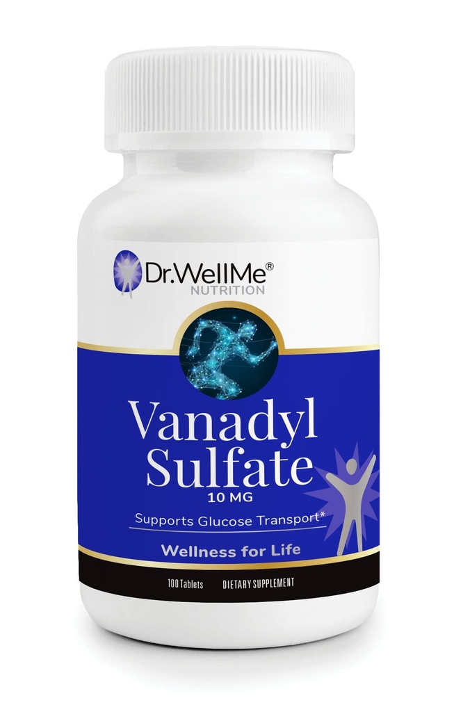 Dr. WellMe Vanadyl Sulfate 10 מ"ג - 100 טבליות Blood Sugar, לשמור על Glucose & Metabolism - non-GMO, Gluten-Free תוסף עבור גברים ונשים