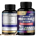 אורגני Cadane Moringa Leaf with Turmeric, Boswellia, Quercetin, Ceylon Cinnamon, Holy בזיל, ג'ינג'ר, ו Black Pepper - 8in1 תוספי מזון - 90 ווג'י קפסולות עבור 3 Monteh Supply