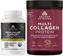 תזונה עתיקה regenerative אורגני מוסמך Probiotics for Menopause, 60 Count + Multi Collagen חלבון אבקת Unflavored, 45 משרתים