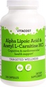 Vitacost Alpha Lipoic Acid & Acetyl L-Carnitine HCl - 1,600 מ"ג למנה - 240 קפסולות על ידי Vitacost Brand
