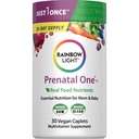 Rainbow Light High-Potency Prenatal One Multivitamin, Prenatal Health Multivitamin תומך הבריאות של אמא והתפתחות התינוק, עם ויטמין C, טבעוני, 30 הרוזן