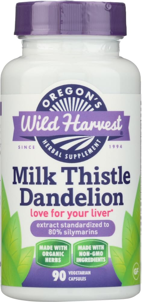The Wild Harvest Milk Thistle Dandelion - הפקה סטנדרטית ל 80% Silymarins (90 קפסולות)