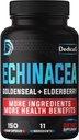 Immune Defense Suppement - All-in-1 11 Herbs Band of Echinacea, Goldenseal, Elderberry, Camu, ג'ינג'ר, Thyme, Chaga, Reishi, Burdock, Acerola - 5 חודשים אספקה - 150 קפסולות
