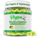 NEVISS טבעוני Multivitamin for Women & Men w/Methyl B12, D3 K2, Plant Based אומגה 3 (DHA+EPA), Iron, Choline, Zinc, Whole Food Daily Gummies for Vegans & Vegetarians, Sugar Free, 60Cts