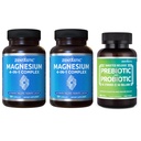 Zentastic 2 Pack 4in-1 Magnesium Complex - Chelated Magnesium Glycinate, Malate, Turate & Lactate & 1 Pack Probiotics & Prebiotics
