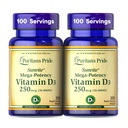 גאווה של Puritan's Pride Premium SunviteTM Mega-Potency ויטמין D3 10,000 IU, תוספת תזונתית עבור עצמות בריאות, שיניים, ו- Immune System Support, 100 Rapid Release Softgels
