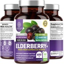 N1N Premium Black Elderberry קפסולות למבוגרים (Max Strength) טהור ופוטנט קברי מ סמבוקוס Nigra לתמיכה ב- Immunity & Skin Health, Non-GMO, Gluten Free, 60 Veg Caps