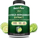 מזון מזינים Premium Citrus Bergamot תוסף 1400mg 25:1 Bergamia Extract - 60 יום אספקה (120 קפסולות): Powerful Italian Citrus Bergamot 1400 מ"ג + ריכוז גבוה - Heart and Circulatory System