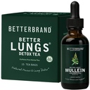 Betterbrand BetterLungs Health Pack - Better Lungs Detox Tea & Mullein Leaf Tincture טיפות