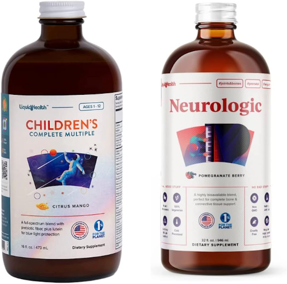LIQUIDHEALTH נוזלי Multivitamin לילדים ולמוח Booster neurologic תוספי ויטמינים נוזליים