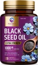 Black Seed Oil 1000 מ"ג - Premium תוספת כוח Nigella Sativa Blackseed Oil - Black Seed Oil Skin, Digestive Health & Immune Support - non-GMO Antioxidant, Gluten Free Supplement - 120 Softgels