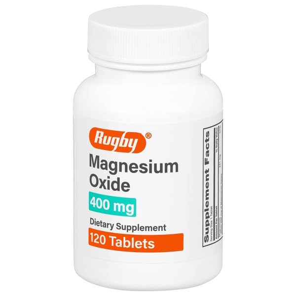 רוגבי מגנזיום Oxide 400 מ"ג טבליות - תוספת תזונתית - Gluten-Free - 120 Count (1 Pack)