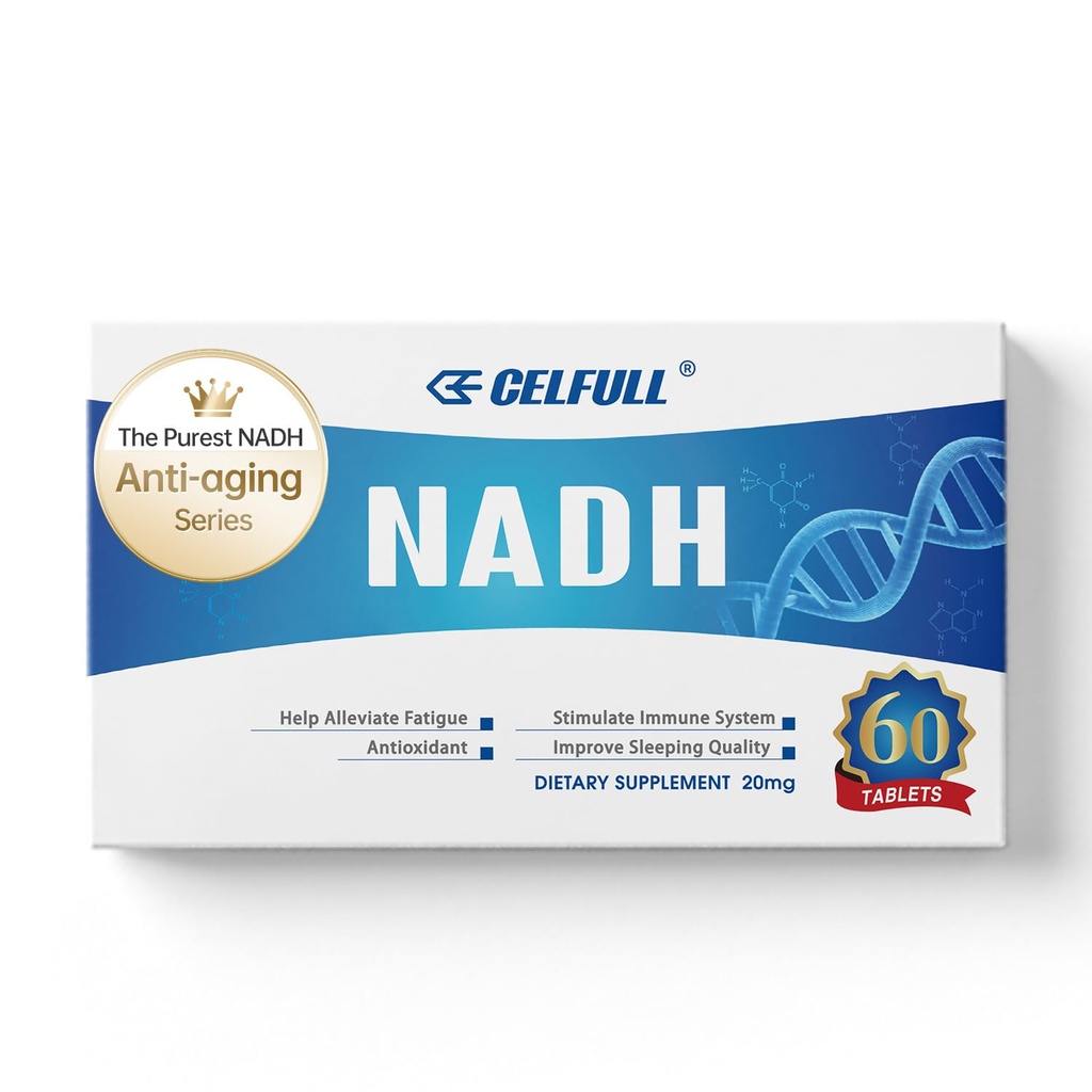CELFULL NADH תוסף 40 מ"ג Enchance NMN Alternative NAD + תוספת עבור Immune תמיכה Anti-Aging Boost Brain Cognition & Chronic Fatigues