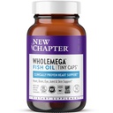 New Chapter Wholemega Fish שמן תוסף, קפסולות זעירות, 2000 מ"ג למשרת, פרוברלי פרובנס Wildאלסקה סלמון שמן עם אומגה 3 + ויטמין D3 + Astaxanthin, 500 מ"ג כל - 90 הרוזן