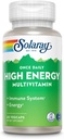 SOLAרי פעם דיילי High Energy Multivitamin, Iron Free, Immune System and Energy Support, Whole Food and Herb Base Ingredients, Men's and Women's Multi ויטמין, 60 משרתים, 60 VegCaps