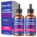תוספת נוזלית נוזלית Liposomal Glutathione (Pack of 2), 98% Absorption, עם ויטמין C, L- Glutathione, 2 Fl Oz per Bottle