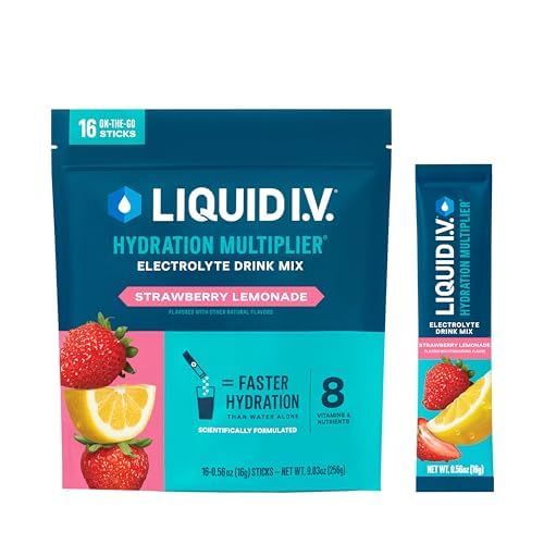 נוזל I.V. hydrotion Multiplier - Strawberry Lemonade | אבקת אלקטרוליטה שתי לערבב | 1 Pack (16שרתים)