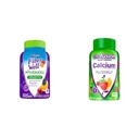 Vitafusion סיבים Well Probiotics Gummies Adults 60 Count & Calcium Gummy ויטמינים עצמות שיניים תמיכה פירות קרם פלאמור 100 הרוזן