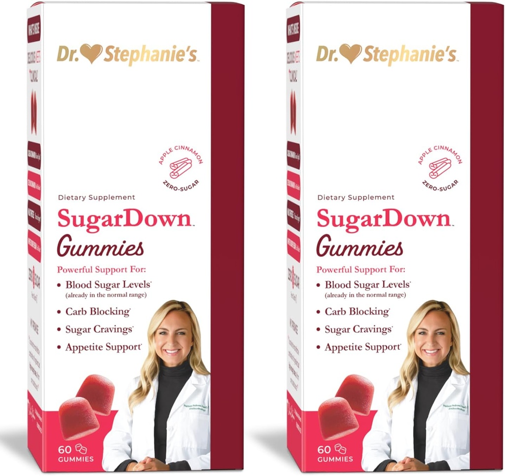 Dr. סטפני's SugarDown Gummies - 2 Pack - Ceylon & Kasa Cinnamon תוספת