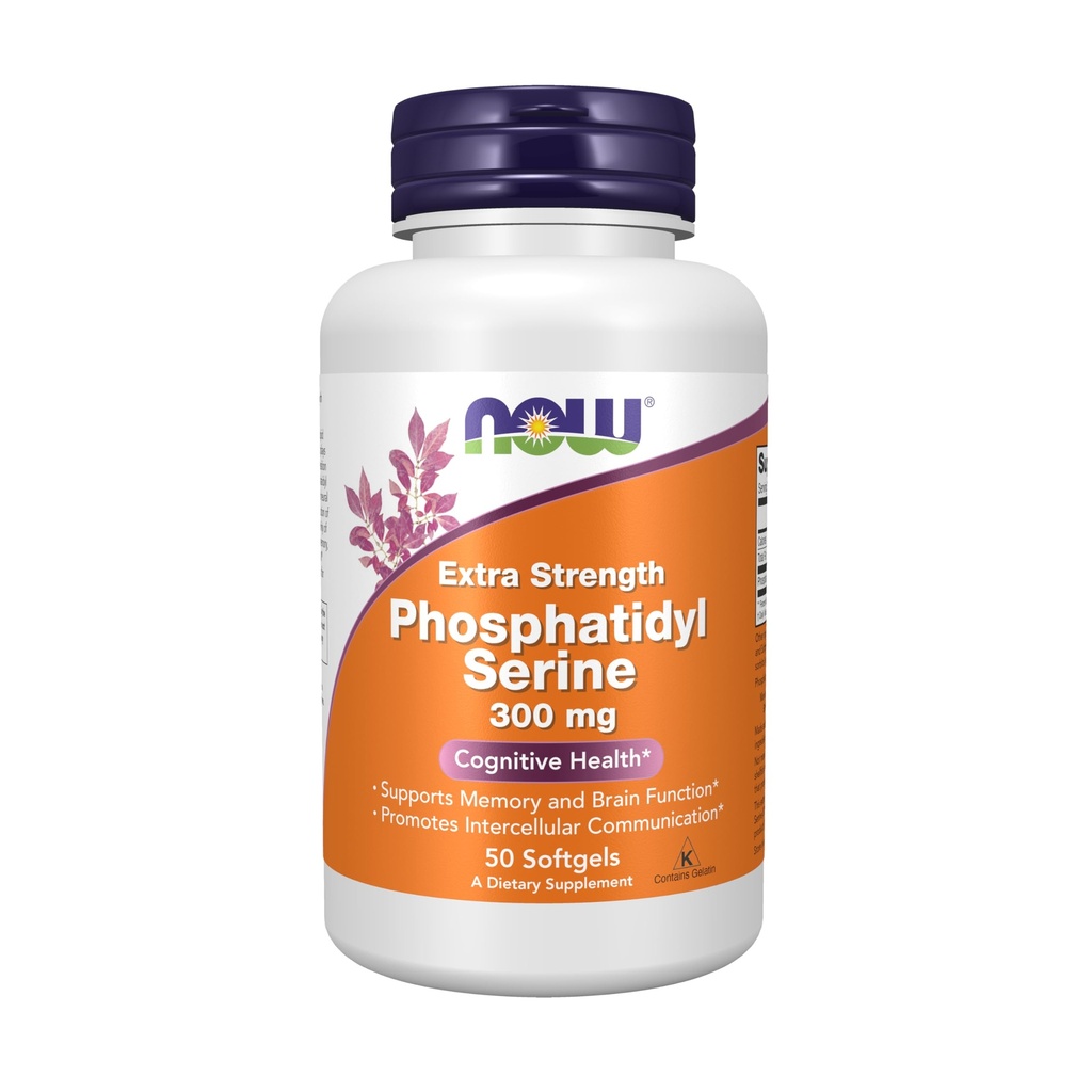 עכשיו תוספי, Phosphatidyl Serine 300 מ"ג, כוח נוסף, עם תרכובת Phospholipid הנגזר Soy Lecithin, 50 Softgels