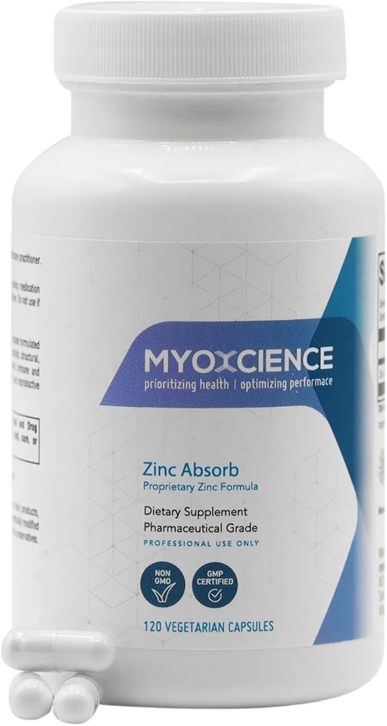 MyOXCIENCE Zinc Absorb | Prorietary Zinc Formula (120 קפסולות צמחוניות)