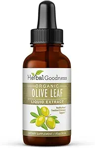 Herbal Goodness אוליביפץ נוזל 1oz - עבור Immune Boost, Cadiovascular Support, קוגניטיבית רווחה, שיפור בריאות העור ונוחות העיכול עם אנטיoxidants - 1 בקבוק