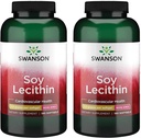 סוונסון Premium Brand Soy Lecithin non-GMO 1.2 g 180 Sgels 2 Pack