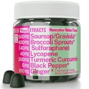 Soursop Graviola Curcumin Lycopene Broccoli Sprouts Sulforaphane Extractmies with Turmeric Curcumin ג'ינג 'ר שחור פפר, Sour Sour Sop Guyabano Leaf, Chew Chewable Pills קפסולות תוספת תוספי תוספי תוספי תוסף