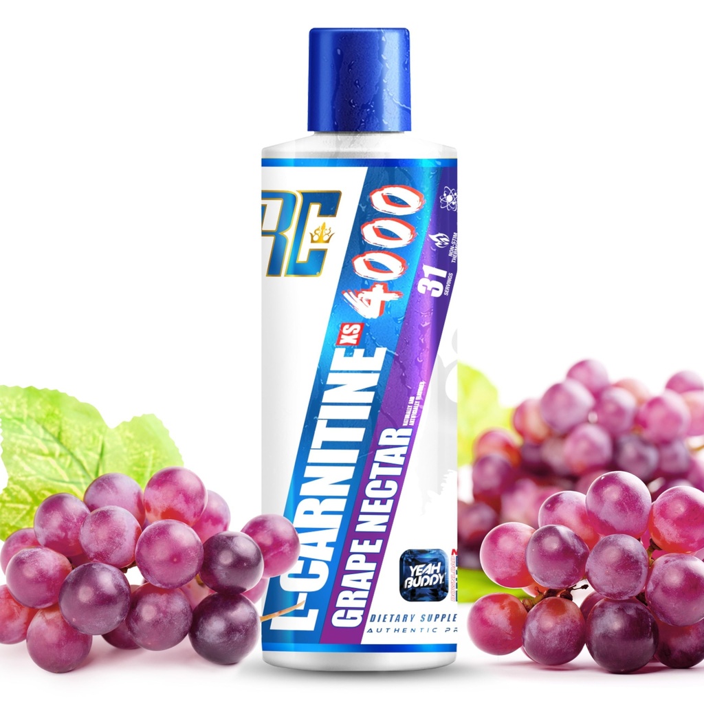 Ronnie Coleman חתימה סדרה L Carnitine XS 4000 נוזל, Stimulant Free, Sugar Free, Zero Carbs, Lean שריר תמיכה גברים ונשים, 16 Oz (16 oz, Grape Nectar (4000)