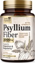 Psyllium Husk קפסולות 1500 מ"ג - גלולות סיבים טבעיים, Daily Digestion, בריאות קולון ותמיכה סדירה, Plant Based Psyllium Husks אבקת Caps, טבעוני, non-GMO - 120 קפסולות Veggie