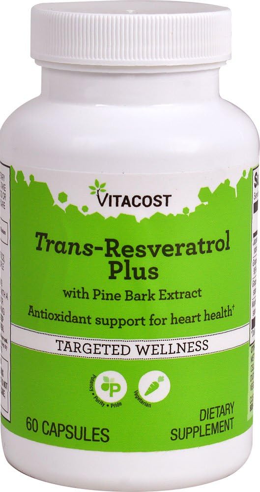 Vitacost Trans-Resveratrol Plus - 60 קפסולות צמחוניות