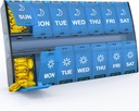 XL גדול גלולות שבועי מארגנת 2 פעמים ביום, Hinged Lids Daily ויטמין Pill Box Holder Am Pm, Big Pill Container 7 Day, מארגנת תרופות פעמיים ביום, מארגנת תרופות עבור תוספי תזונה