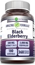 פורמולות מדהימות Sambucus Black Elderberry | 300 Mg לחלץ 10:1 (3000 Mg Equivalent) | ווג'י קפסולות | Non-GMO | Gluten-Free | Made in USA (1 Pack, 360 Count)