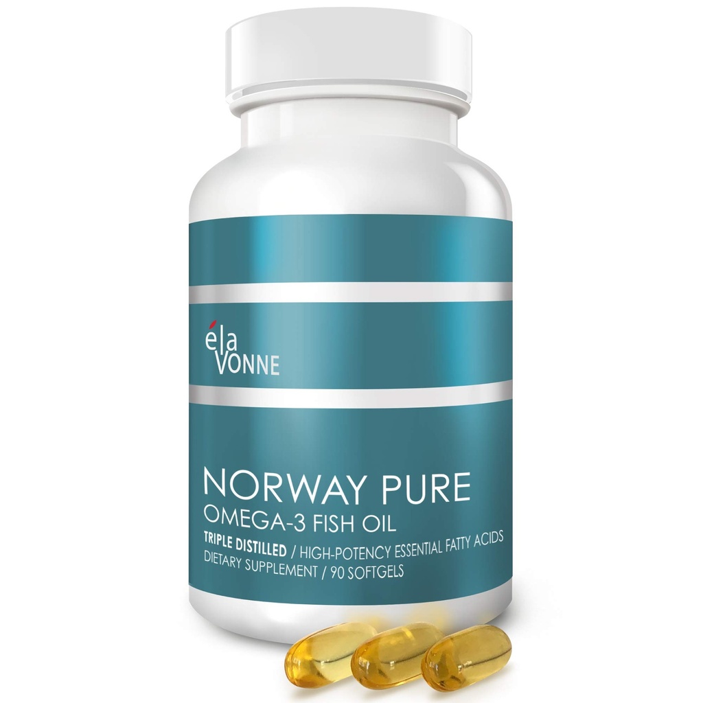 נורווגיה Pure אומגה 3 Fish Softgels 2,400 מ"ג (90ct) - 4X ריכוז EPA & DHA, משולש דיישט, Burpless, Wild Catch, Skin & Hair, Joints, Heart Health Health