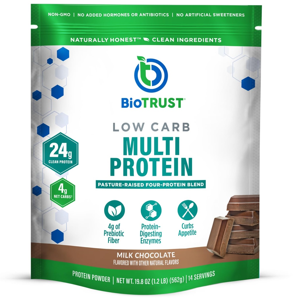 אבקת חלבון דלת פחמימות - טעים Whey & Casein בלגן מפני פרות זולות הורמון דשא - שאינם GMO, Gluten Free (Chocolate)