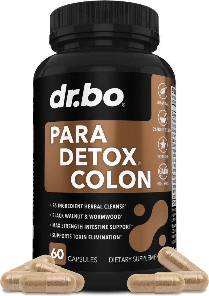קולון ניקוי גלולות גוף Detox - משמרת Intestinal ניקוי עבור Stomach - Natural Weight Flush ניקויer Complex, Women Men Kids, Herbal Wormwood Black Walnut Clove - Gut Loss Health קפסולות