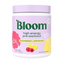 Bloom Nutrition High Energy Pre Workout with Beta Alanine, ג'ינסנג ו- L Tyrosine עבור Amino Energy, אבקת Caffeine טבעית מפלט תה ירוק, Keto, Sugar Free Drink Mix, פטל לימון