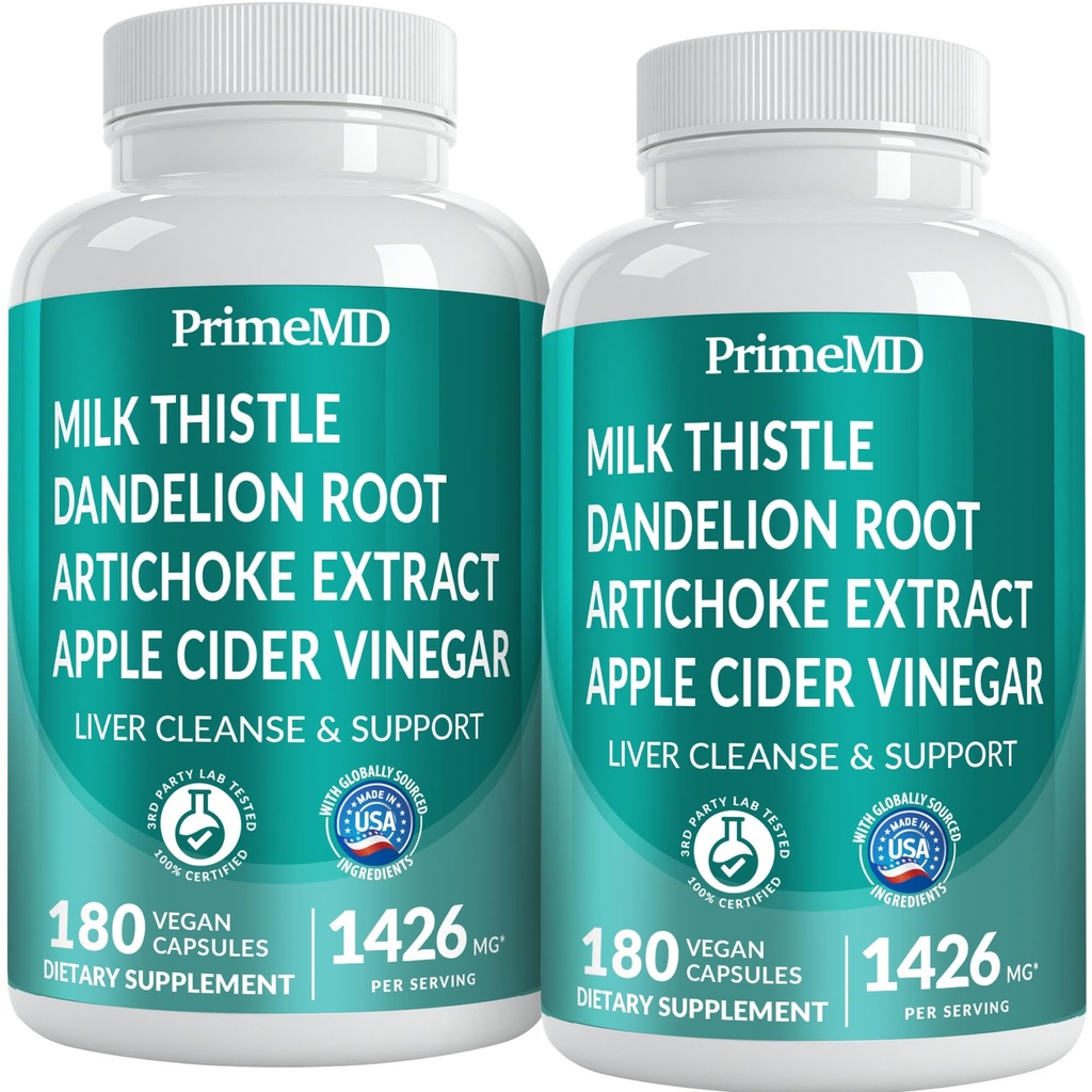 32-in-1 Liver Cleanse Detox ותיקון עם Milk Thistle, Silymarin, Artichoke Extract, אבקת Beetroot - Gallbladder תוסף עם Active Liver Health Formula - 1426mg (180ct, Pack of 2)