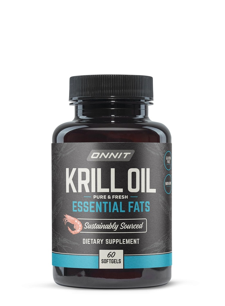 על NIT אנטארקטיקה קריל שמן Soft Gels, IgTM non-GMO Tested Dietary תוסף עם אומגה 3, EPA, Astaxanthin & Phospholipids עבור קוגניטיבית, Cardiovascular & Joint Health, 1000 מ"ג, 60 ספירה, 60