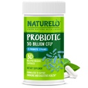 NATURELO Probiotics for Digestive Health - 50 מיליארד CFU, 11 Strains Daily Supplement - Boosts Immune System, נדחה, 30 קפסולות צמחוניות