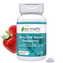EZ Melts Dissolvable Healthy Aging Probiotic, Bifidobacterium Longum BB536 (2 מיליארד CFU), Sugar-Free, Probiotics for Women & Men 50+, 2-Month Supply - 1 Pack