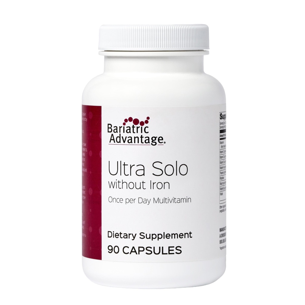 Bariatric Advantage Ultra Solo Without Iron - Once-Per-Day Daily Multivitamin - for Bariatricמטופלים - עם Thiamin, ויטמין A & More - Gluten Free - 90 קפסולות