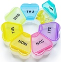 MOLN HYMY Large Weekly Pill Box 7 Day, Pill Case Productionser 1 time a Day, Floral Pill Container Once Daily, Pretty Medicine Dispenser forוויטמין/Fish Oil/Medication/Supplements